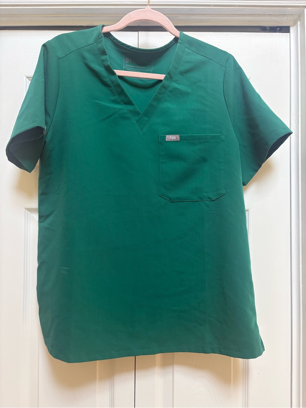Figs Women's Forest Green V-Neck Scrub Top
